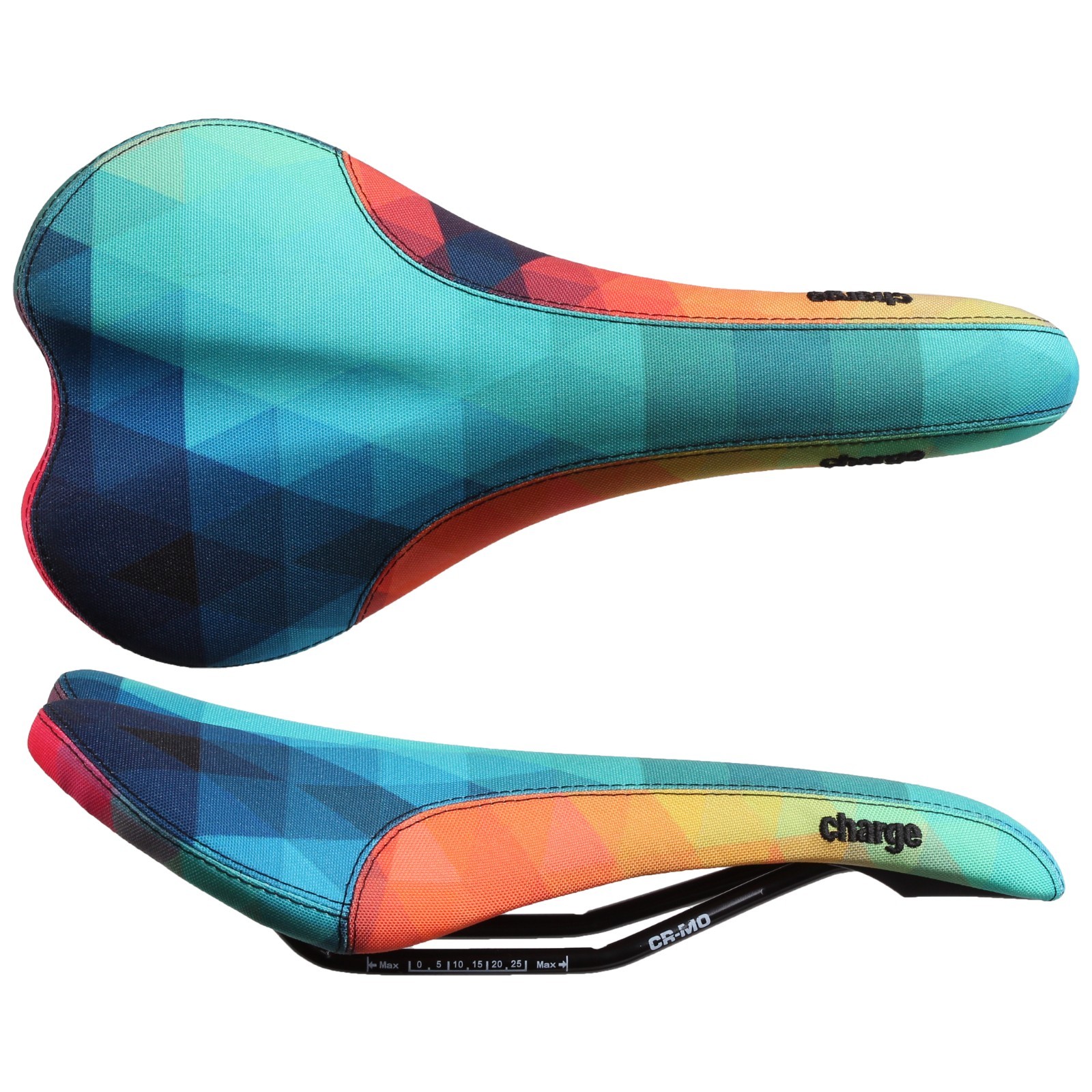 Charge Bikes Spoon saddle, CrMo – Geo Rainbow Color