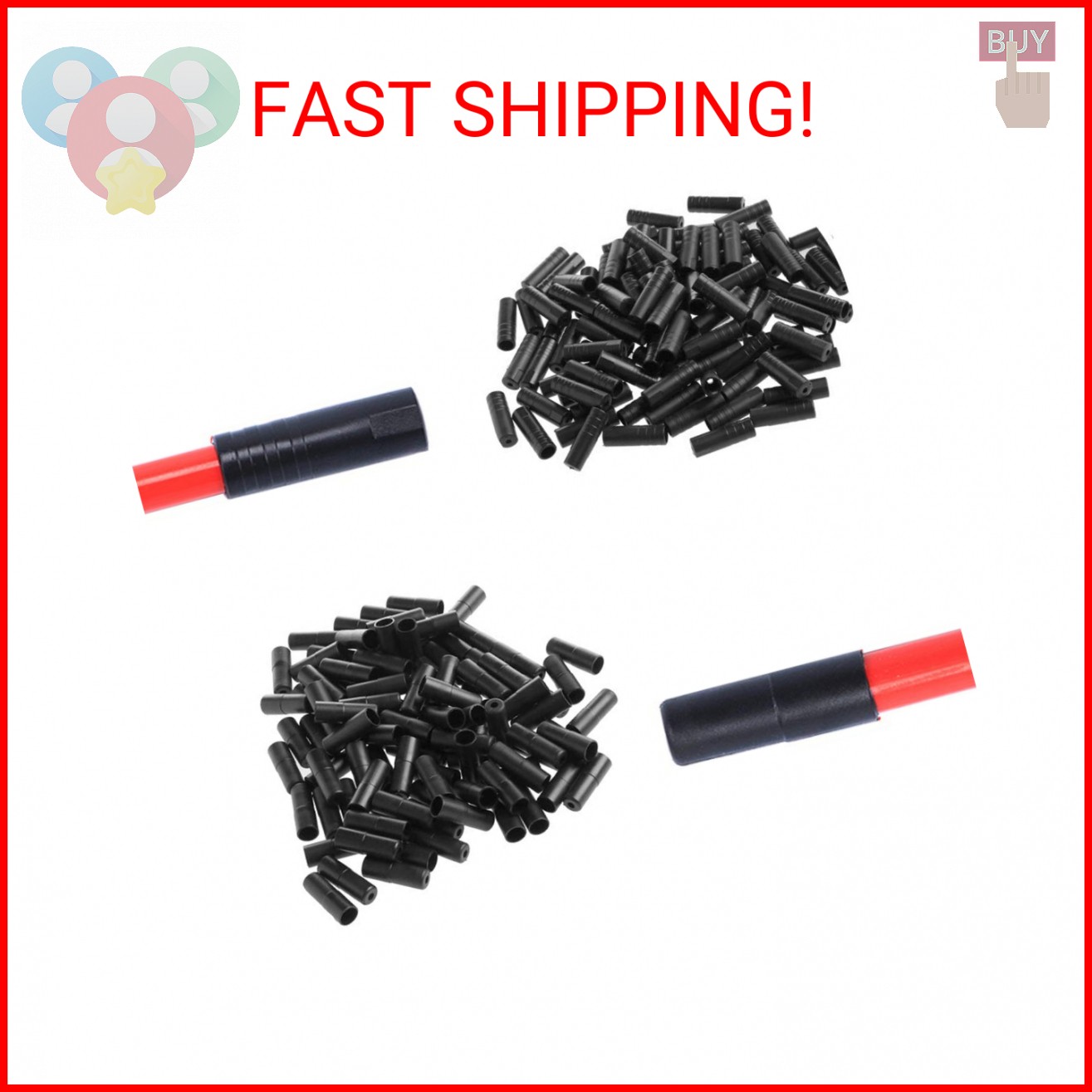 Saiper 200pcs Bike Derailleur Shift and Brake Wire Cable Housing Ferrule End Cap