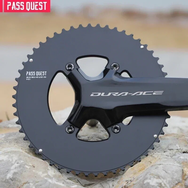 4 Bolts Round Chainwheel 110bcd Aluminum Double Chainring for Shimano 54T-33T