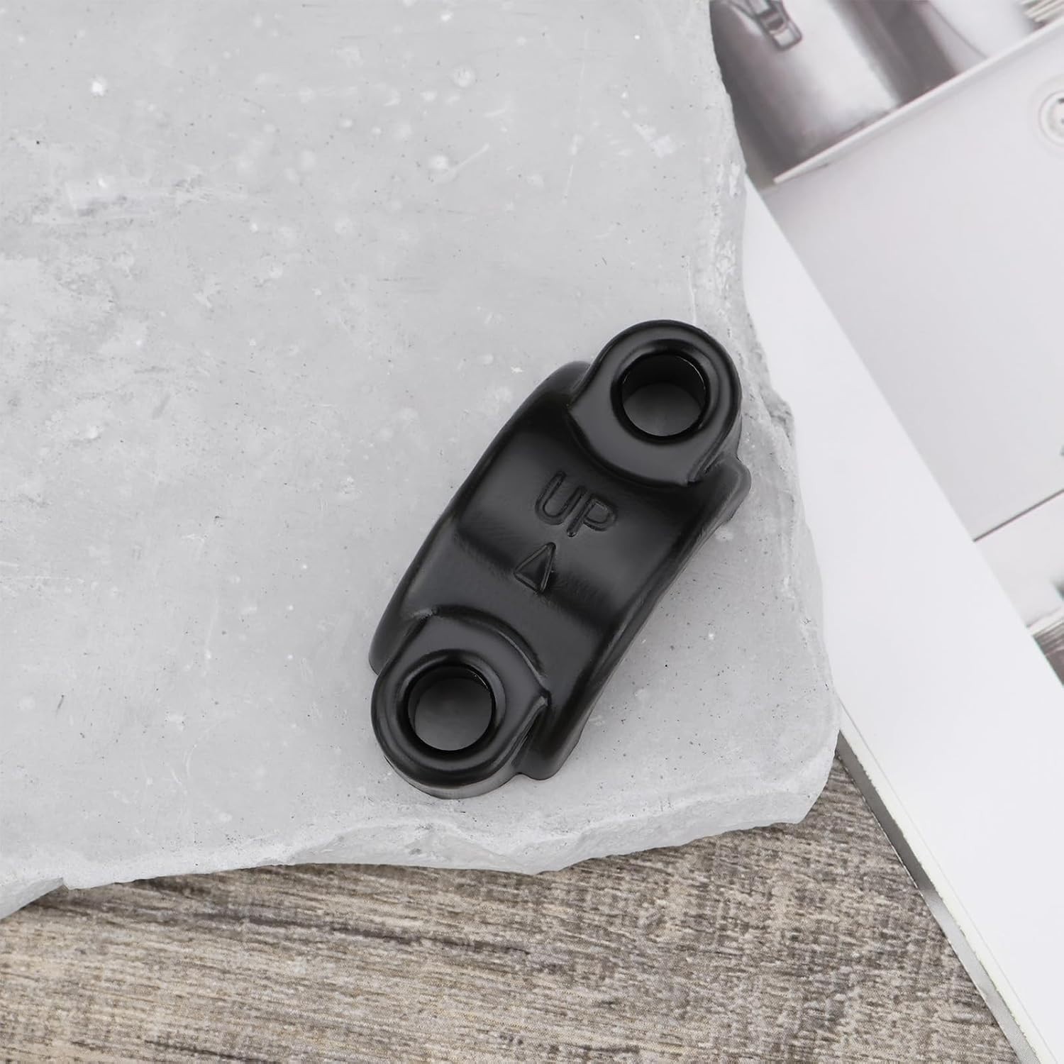Classic Black Aluminum Brake Lever Clamps (2pcs) for Reliable Biking Performance