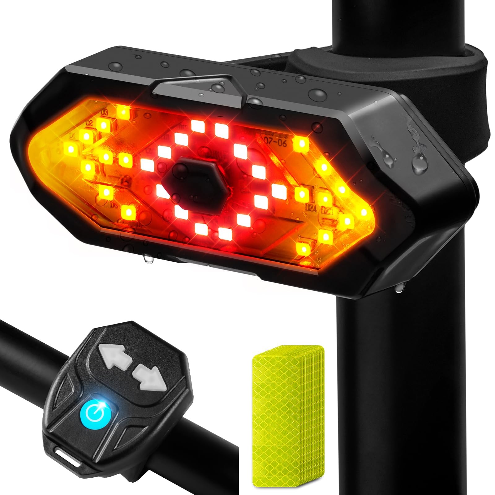Bike Tail Light with Turn Signals USB Rechargeable Bike Turn Signals 120 Lumens