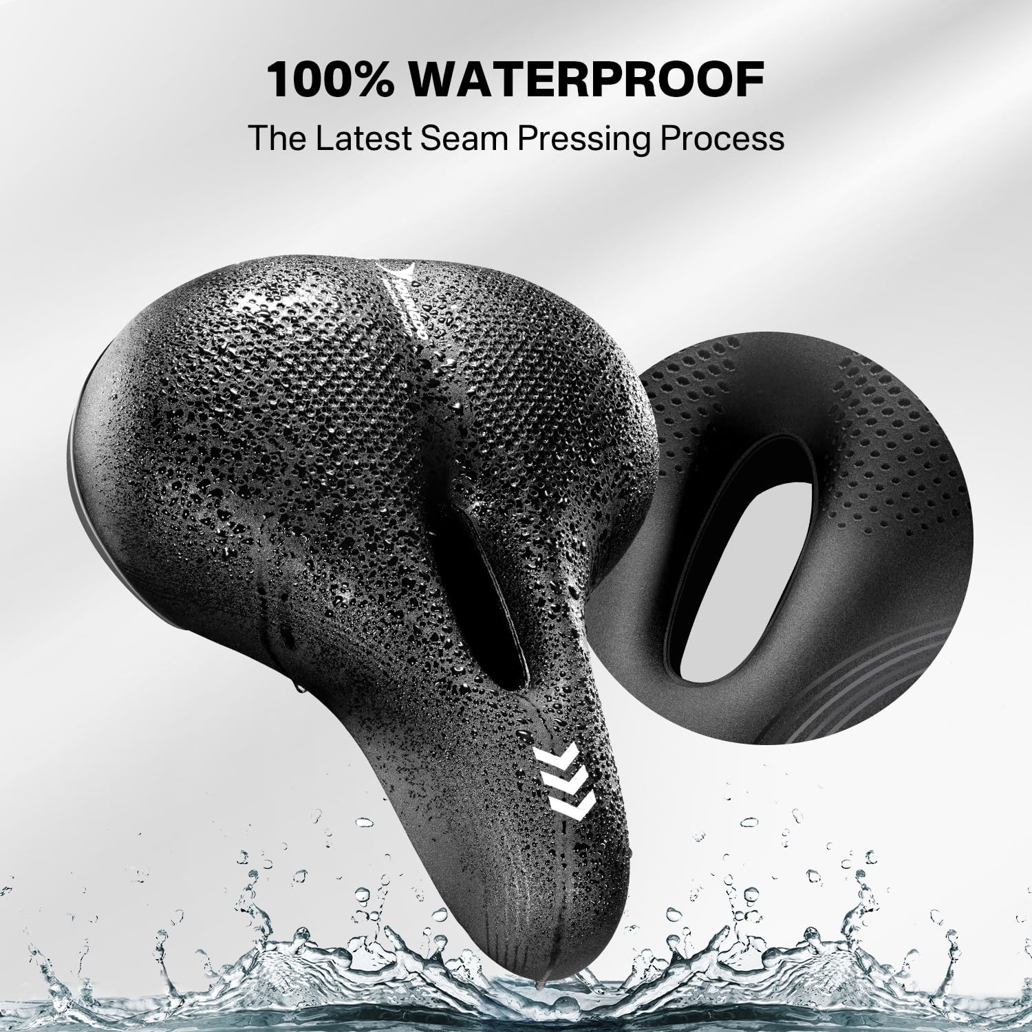 Waterproof Bike Saddle with Memory Foam, Comfort Bicycle Saddle Seat Cushion …