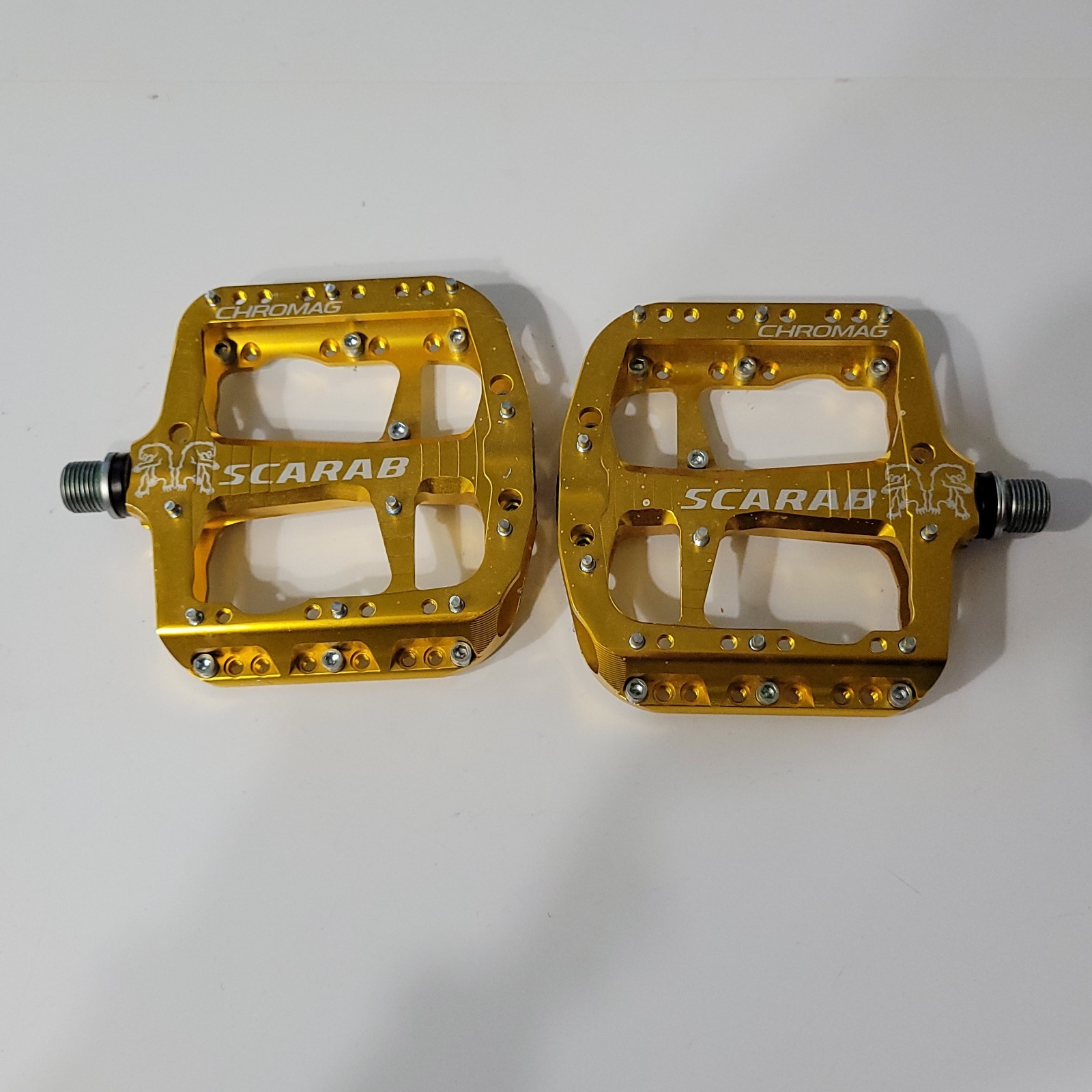 Chromag Scarab Platform pedals 9/16 sealed bearings Gold BMX mountain bike