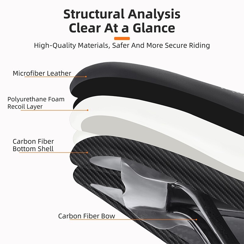 WEST BIKING Carbon Fiber Bicycle Saddle Hollow Short Nose Road Bike Seat Saddle