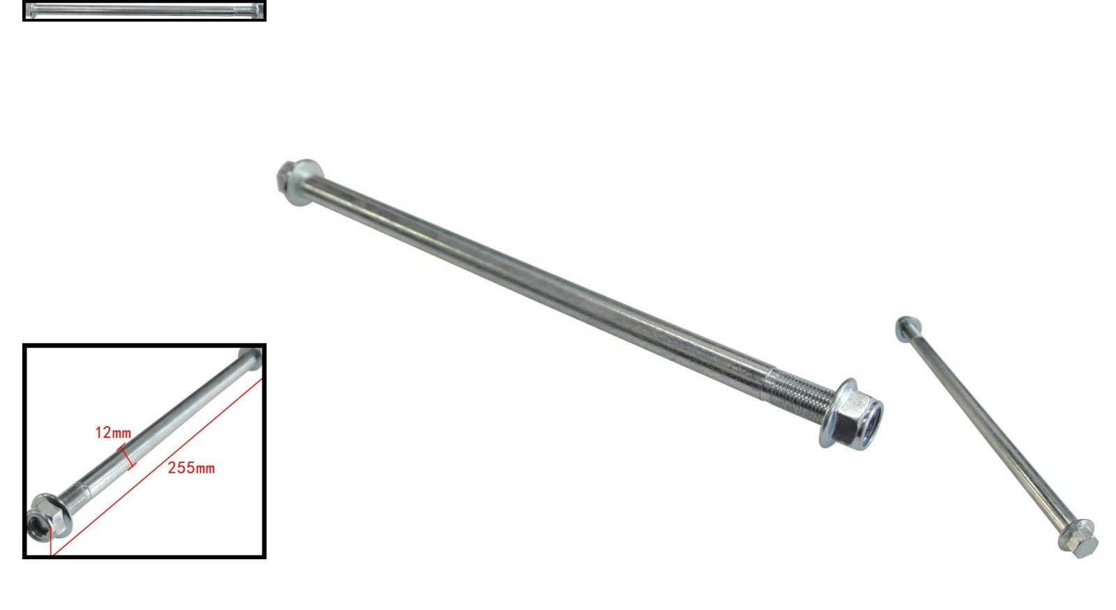 Lightweight 12mm Rear Axle 10» (255mm) Fit for Trail Dirt Bike & ATV 50cc-125cc
