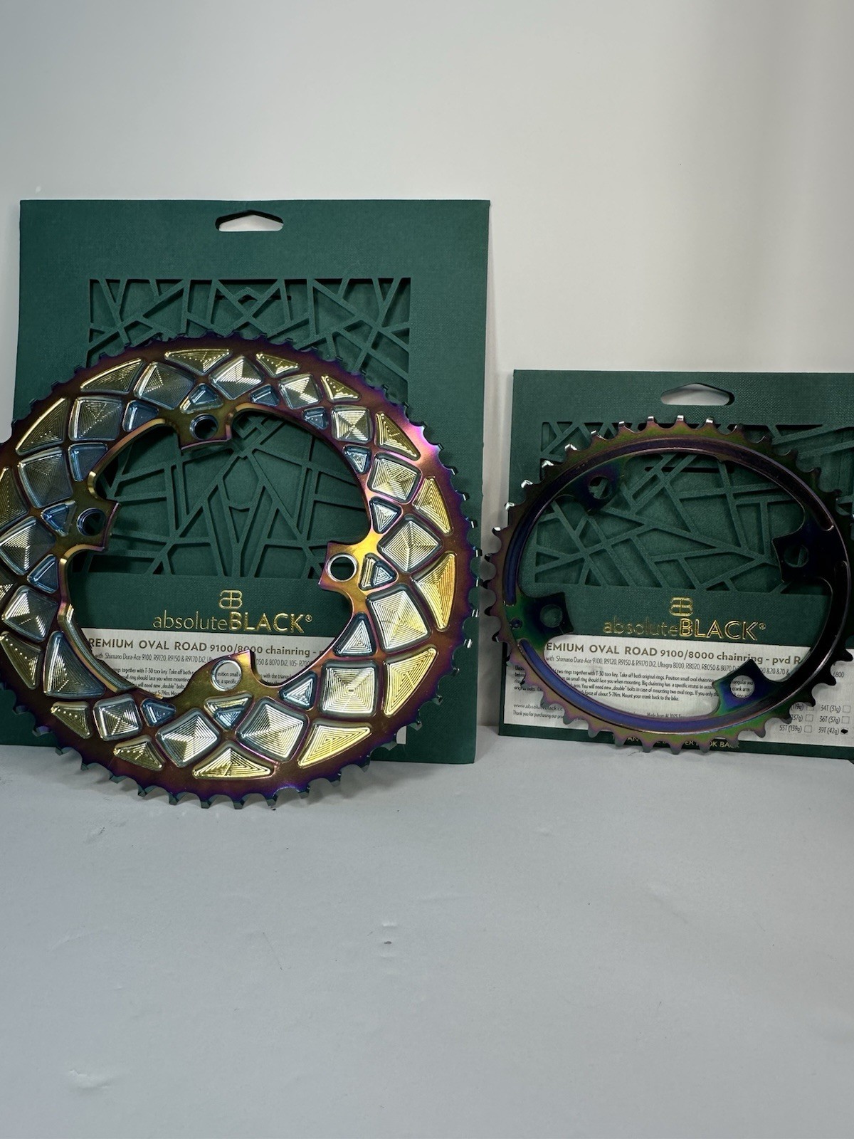 Absolute Black Premium Oval Road Dura Ace 9100/8000 Rainbow 50T Chainring – New