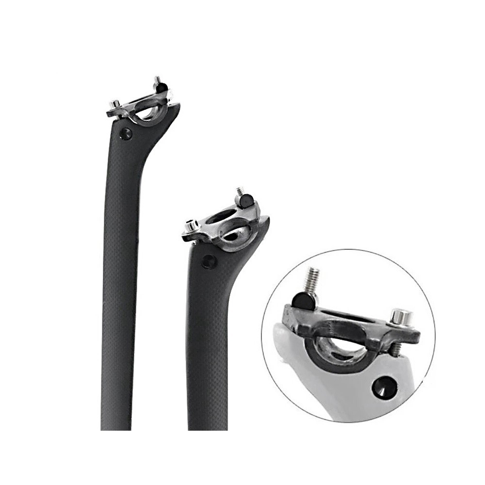 1 Set Carbon Fiber Bike Seatpost Clamp For Saddle Rails 7x9mm 7x7mm Clip US #