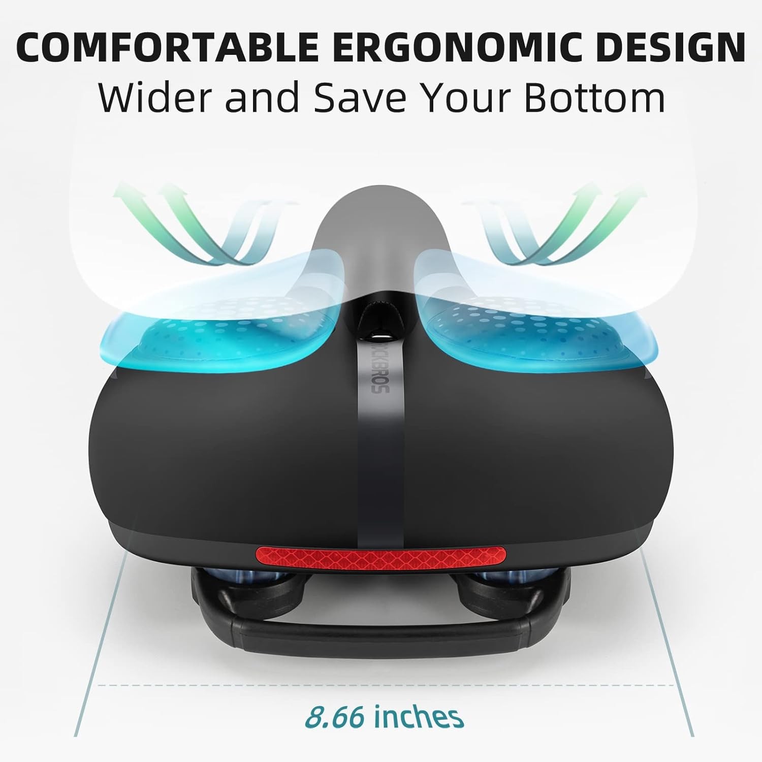 ROCKBROS Bike Seat Comfort Wide Gel,Breathable Waterproof Padded Bicycle Saddle