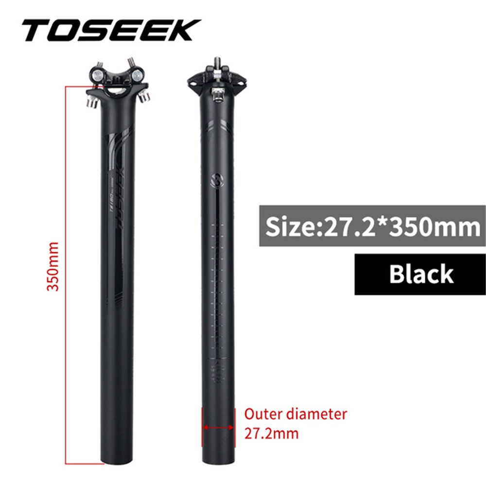 TOSEEK Carbon Fiber Saddle Tube Seatpost Bike Seat Post 27.2/30.8/31.6*350/400mm