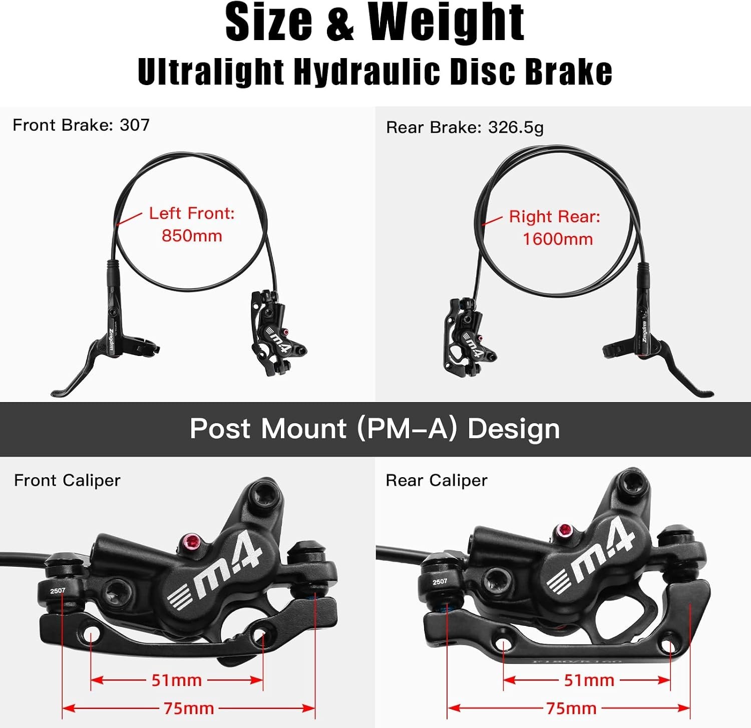 Silent MTB Disc Brake Kit with PM/is Adapter