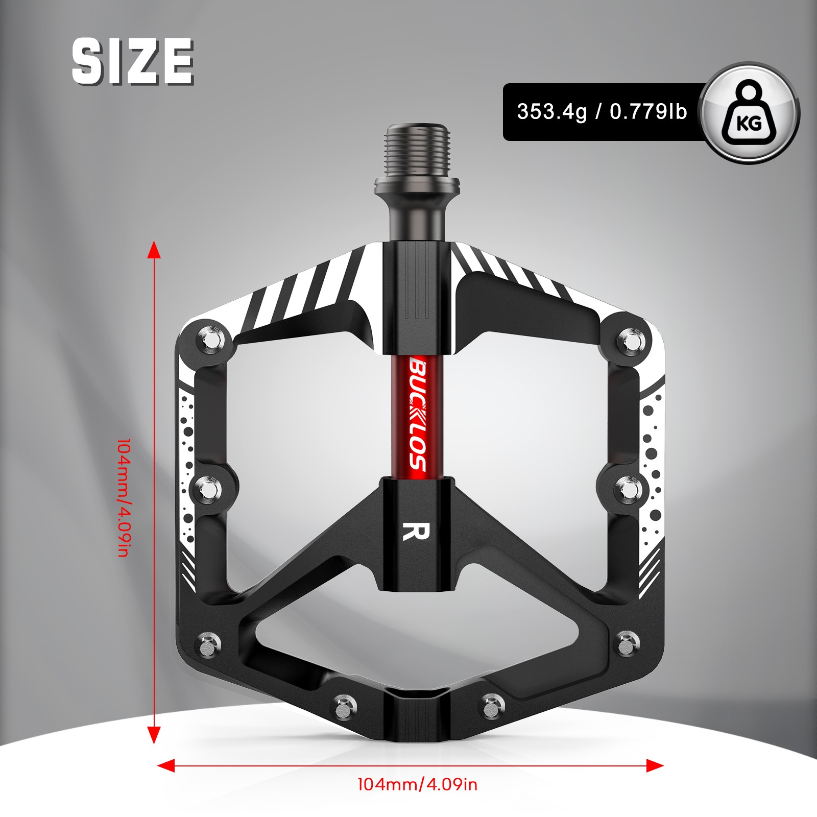 Reflective Pedal MTB Flat Platform Pedal 9/16″ DU Bearing Aluminum For Shimano