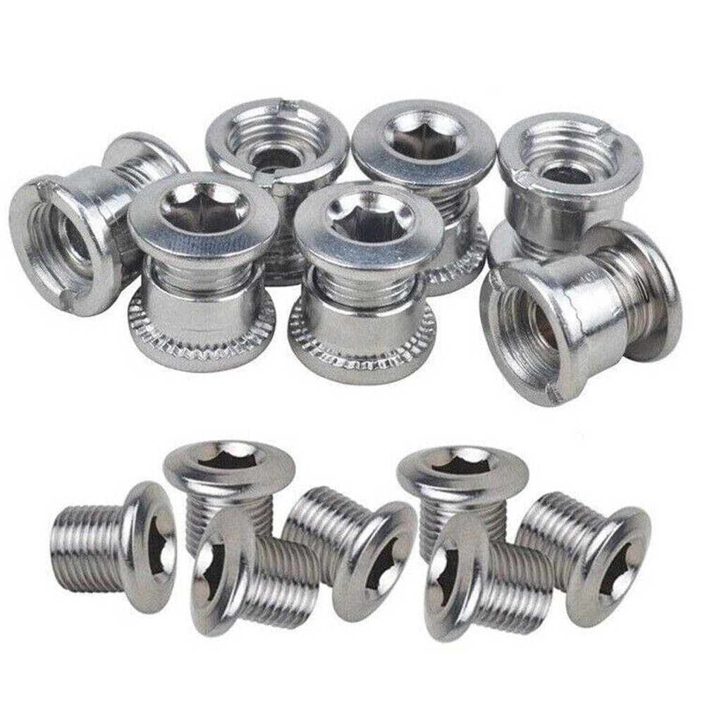 Steel Bike Chainring Bolts 6.5 Single 8.5 Double Triple Speed Nut Screw 5/10/20X