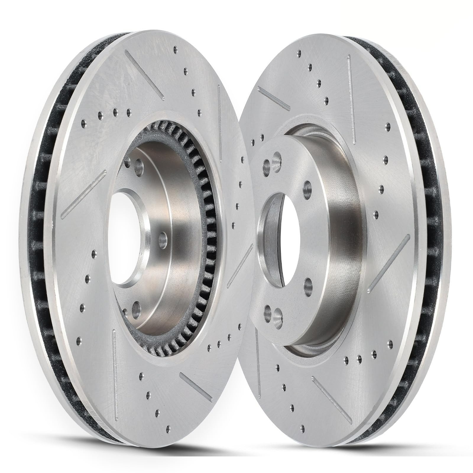 SCITOO Front Brake Rotors 2pcs Drilled & Slotted for Chrysler Dodge Jeep