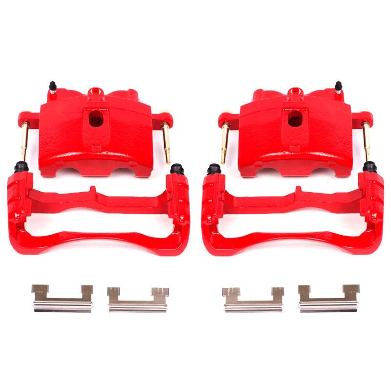 Front Red Powder Coated Brake Caliper Pair for Cadillac DeVille 2000-05 |DTS