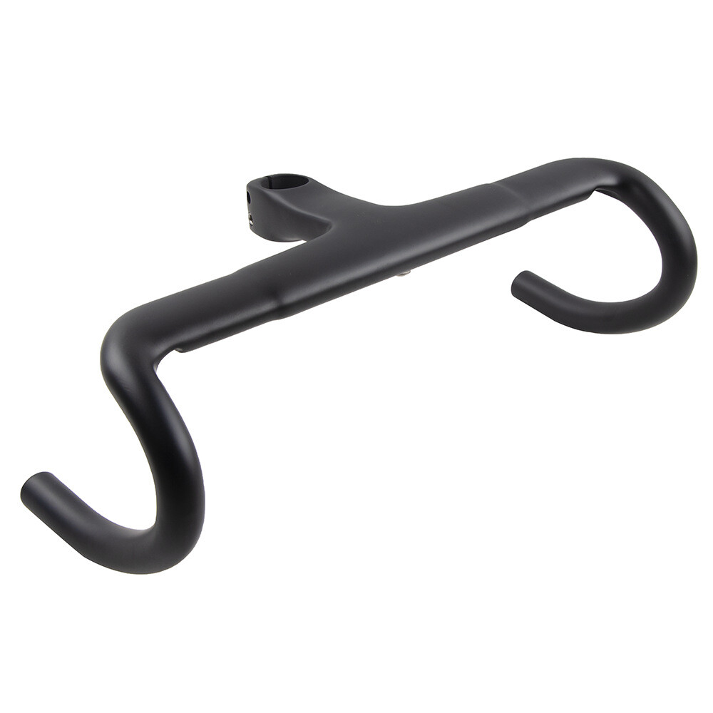 28.6/31.8mm Carbon Handlebar Integrated Road Bike Drop Bar Stem Internal Routing
