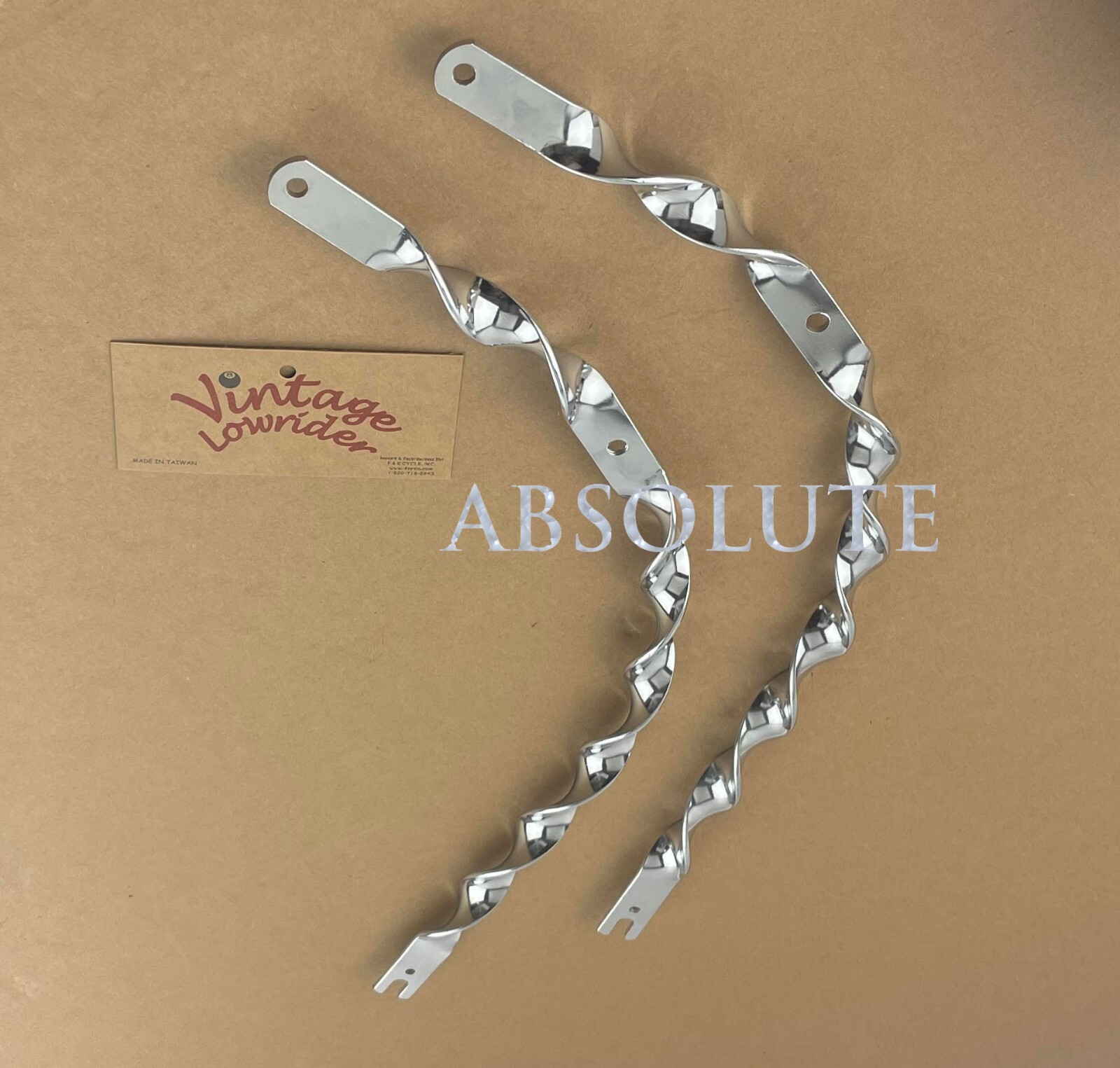 NEW! VINTAGE LOWRIDER 26″ BICYCLE FLAT TWISTED FORK LEGS IN CHROME.