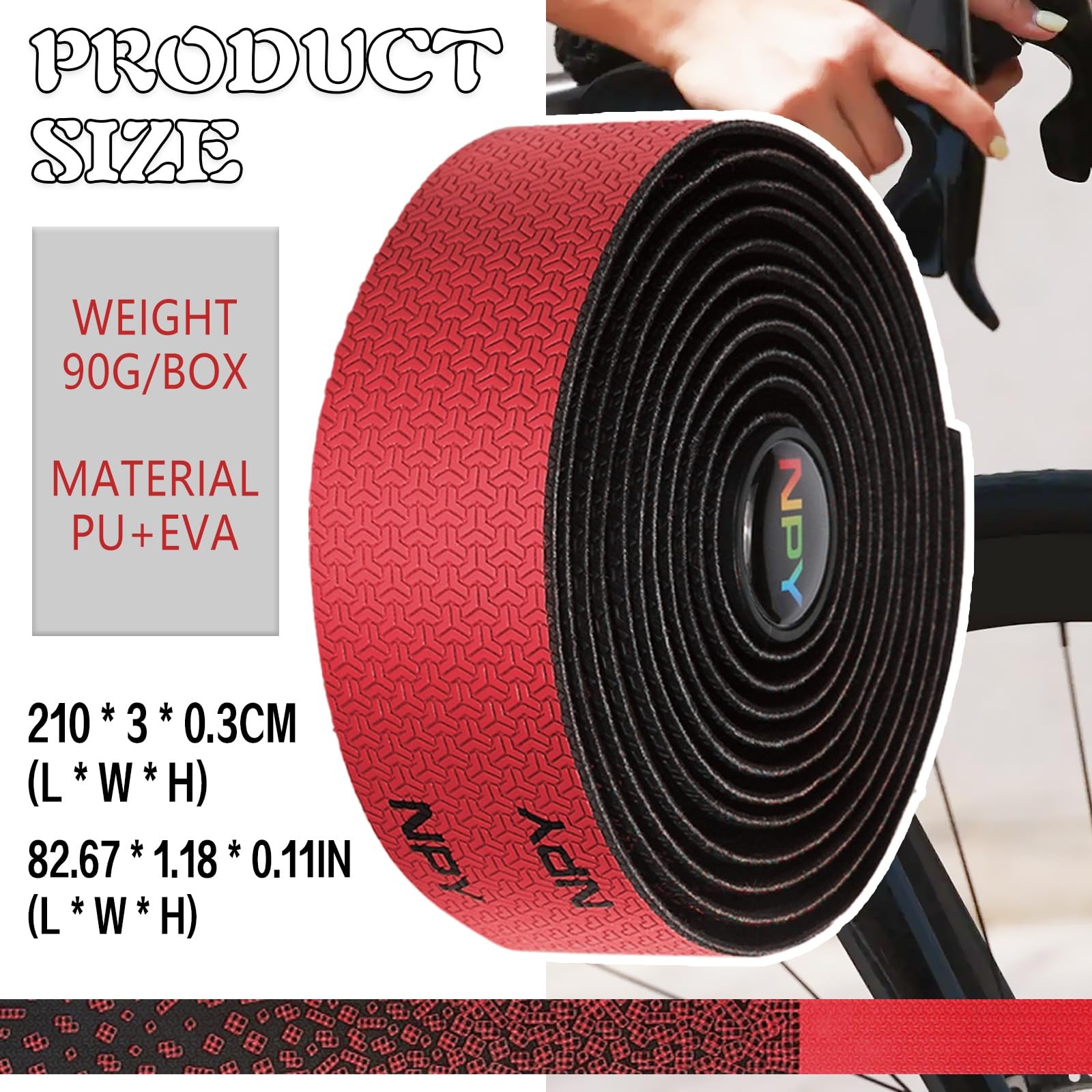 2pcs Bike Handlebar Tapes, Road Bicycle Bar Tape, Absorbent Bicycle Handle Ba…