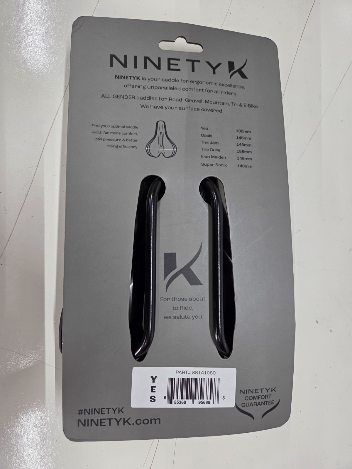 Ninety K Bicycle Saddle Road/Gravel/E-Bike Model YES 160mm NEW Unwanted Gift