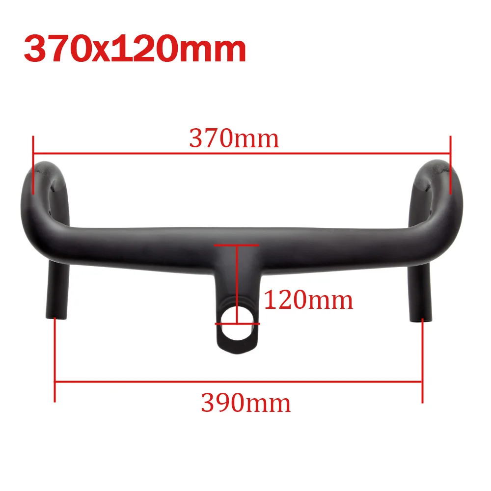 Carbon Fiber Integrated Road Bicycle Handlebars 370-430mm Internal Routing