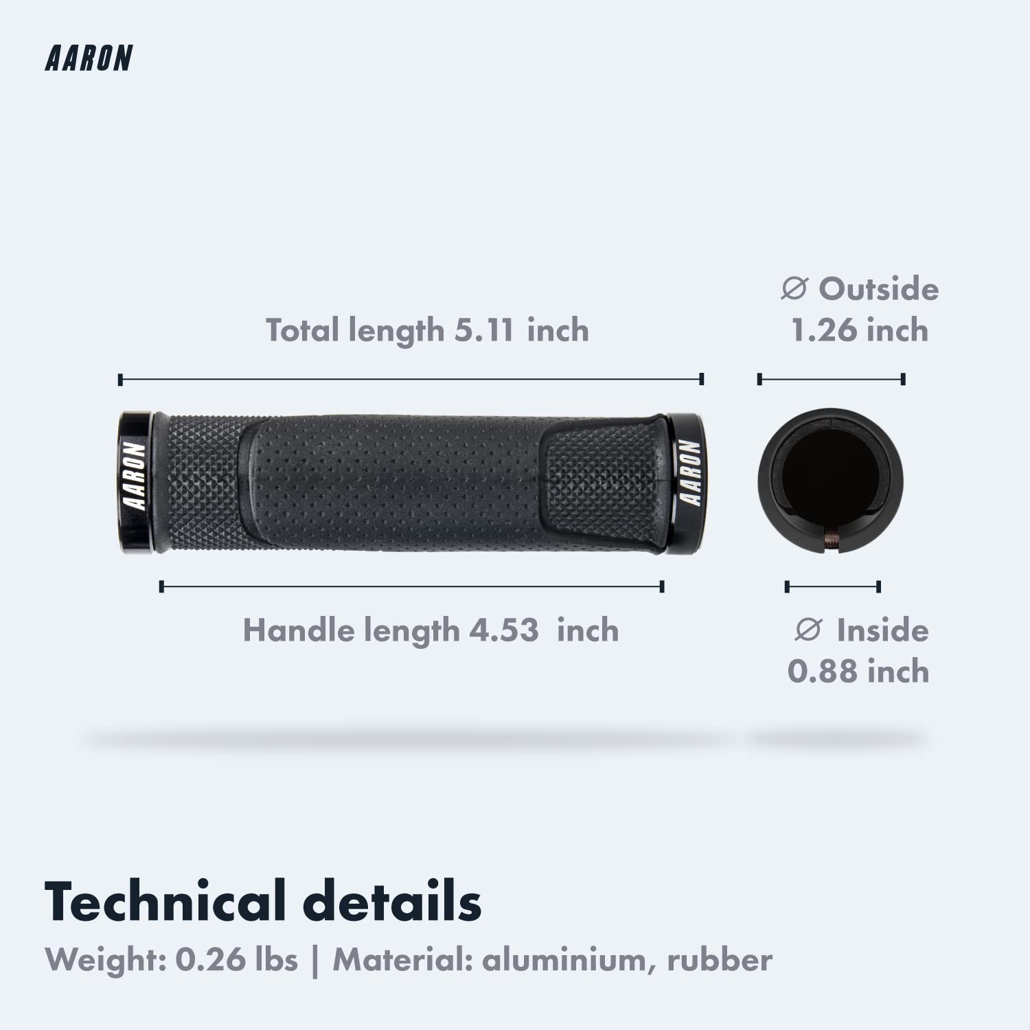 – Lock-on MTB Bike Grips – Non-Slip Rubber – Sporty and Trendy Design – Gel/w…