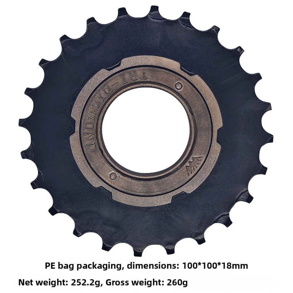 3-Speed Bike Freewheel Black 18T 21T 24T 9.85×9.85×1.55cm for Spin Hub