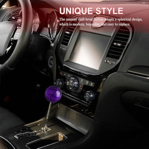 Shift Knob Manual Gear, Shifter Knobs, Acrylic Round Gear Shift Stick Purple
