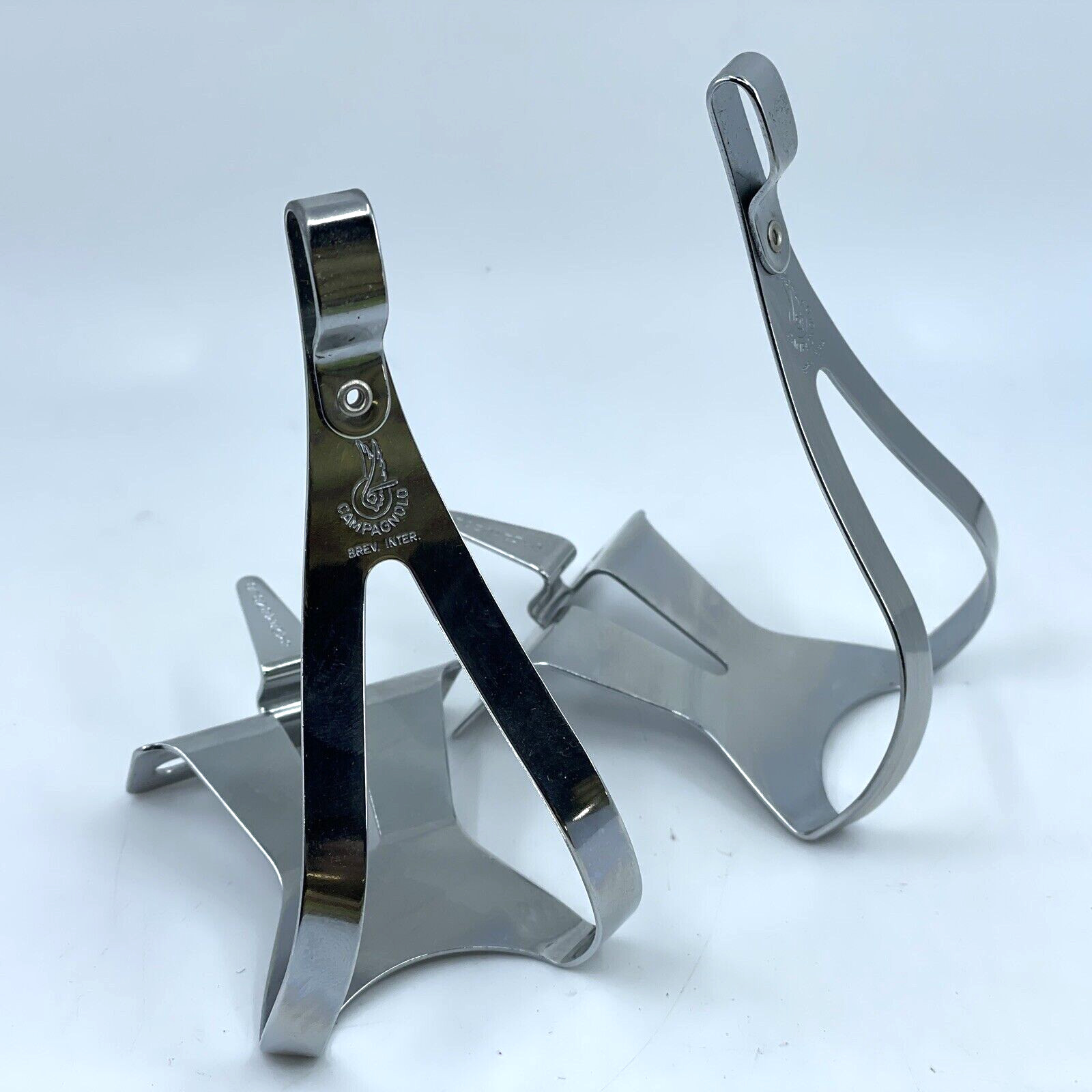 NOS Campagnolo NUOVO RECORD Small Road Chromed Steel Toe Clips NEW IN BOX!