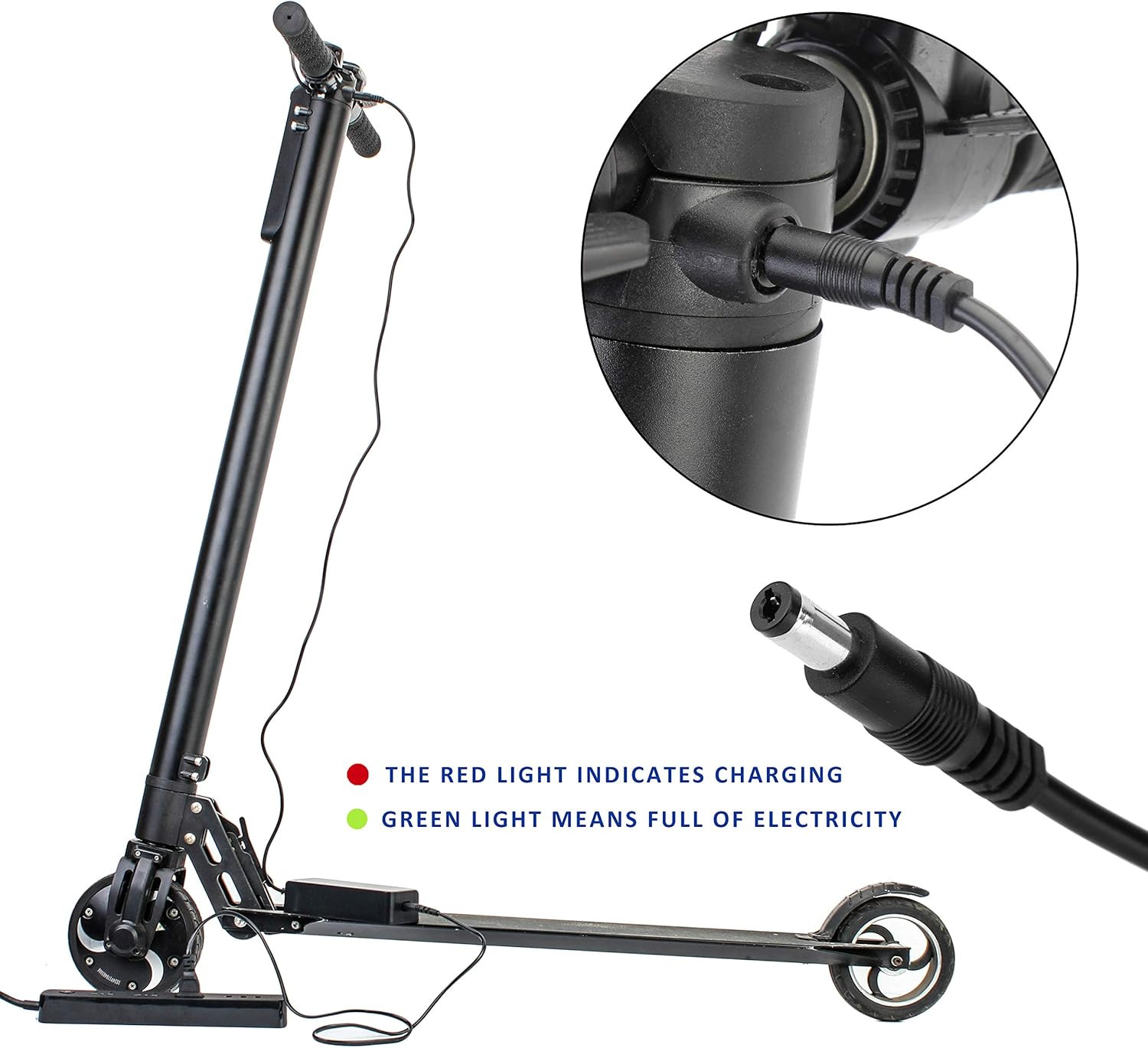 Adaptador de corriente conector en línea de puerto CC hembra para bicicleta eléc