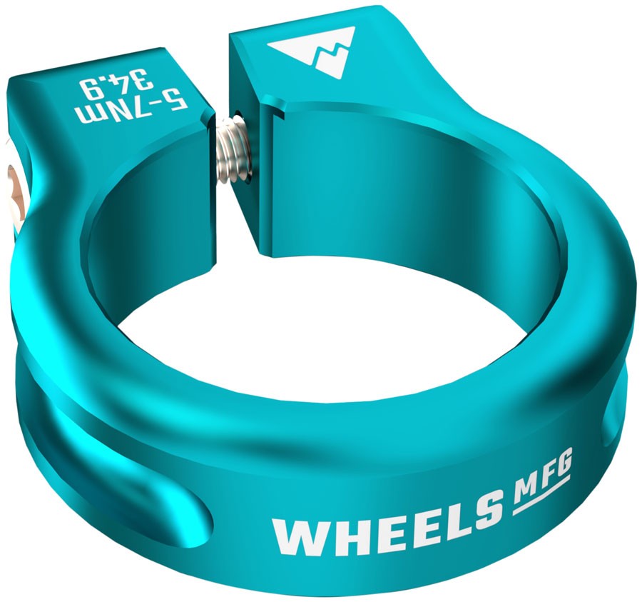Wheels Manufacturing Seatpost Clamp – 34.9mm, Bolt-On, Teal