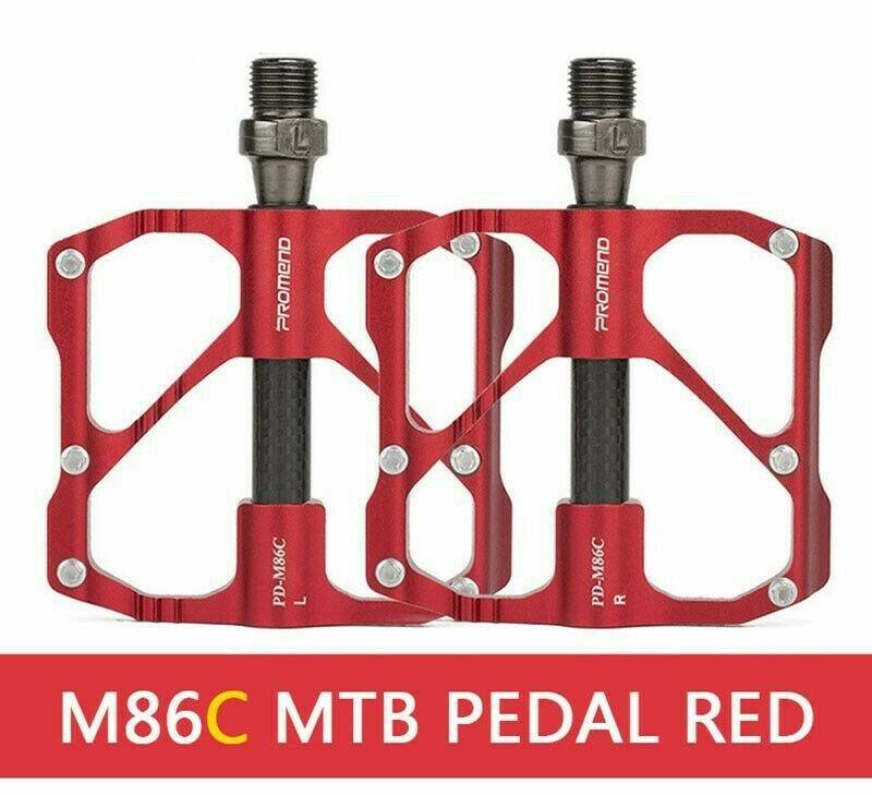 PROMEND 3 Bearings Bicycle Flat Pedal Carbon Tube Titanium MTB Road Bike Pedal