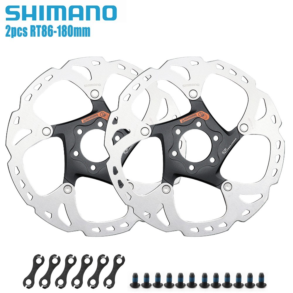 2PCS – Shimano XT Ice-Tech SM-RT86 6 Bolts Disc Brake Rotors 180mm