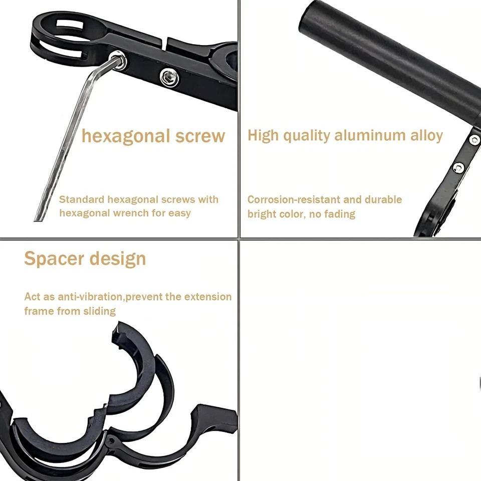 KiauFdcf 30cm Aluminum Bike Handlebar Extender, 11.81″L x 0.79″W, Black