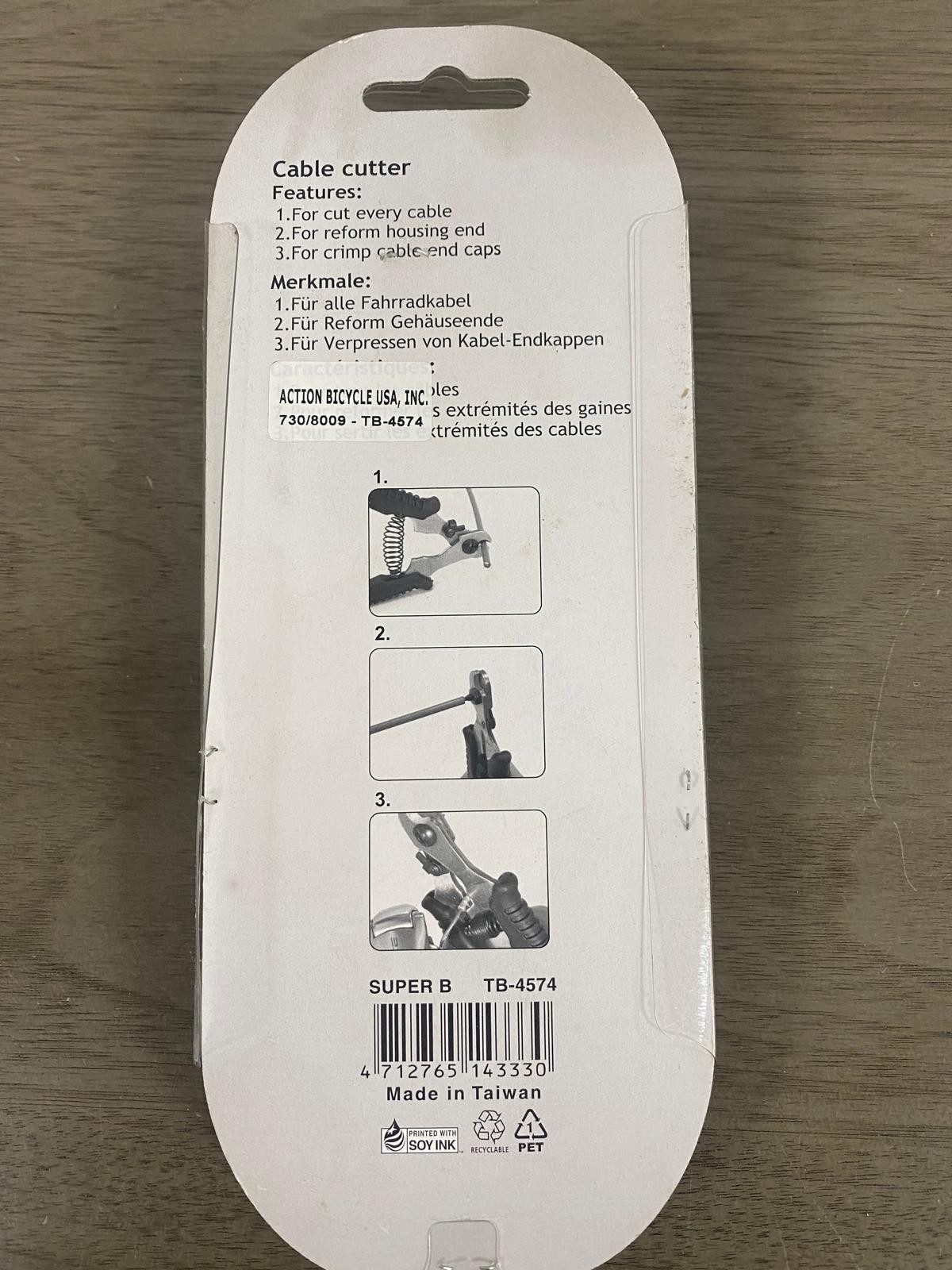 Super B [TB-4574] Cable Cutter for Use on all Bike Cables & Housing