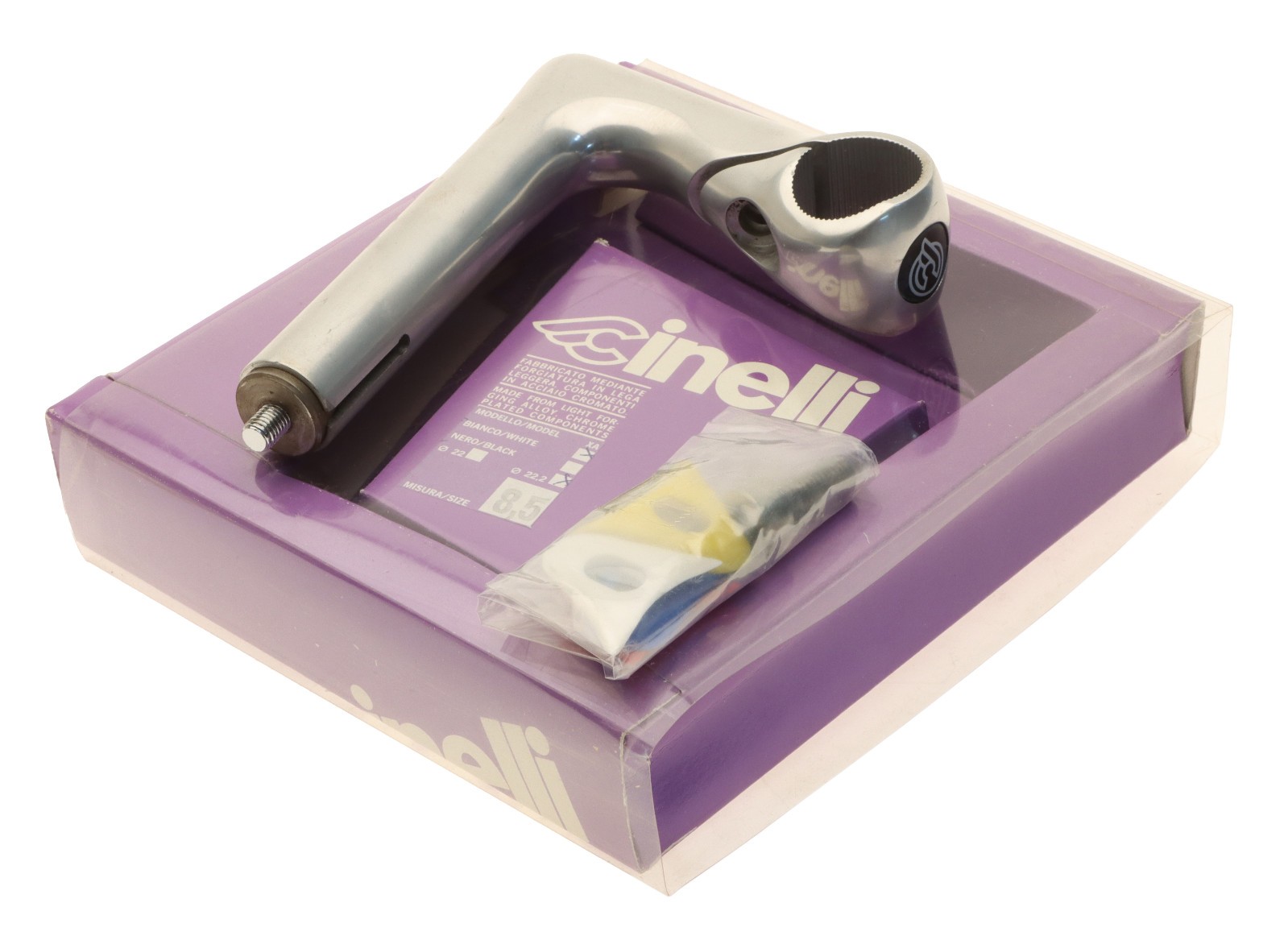 Cinelli 1″ X/A 22.2mm Quill Stem 85mm 26.4mm Clamp Silver -17° XA NEW NIB NOS