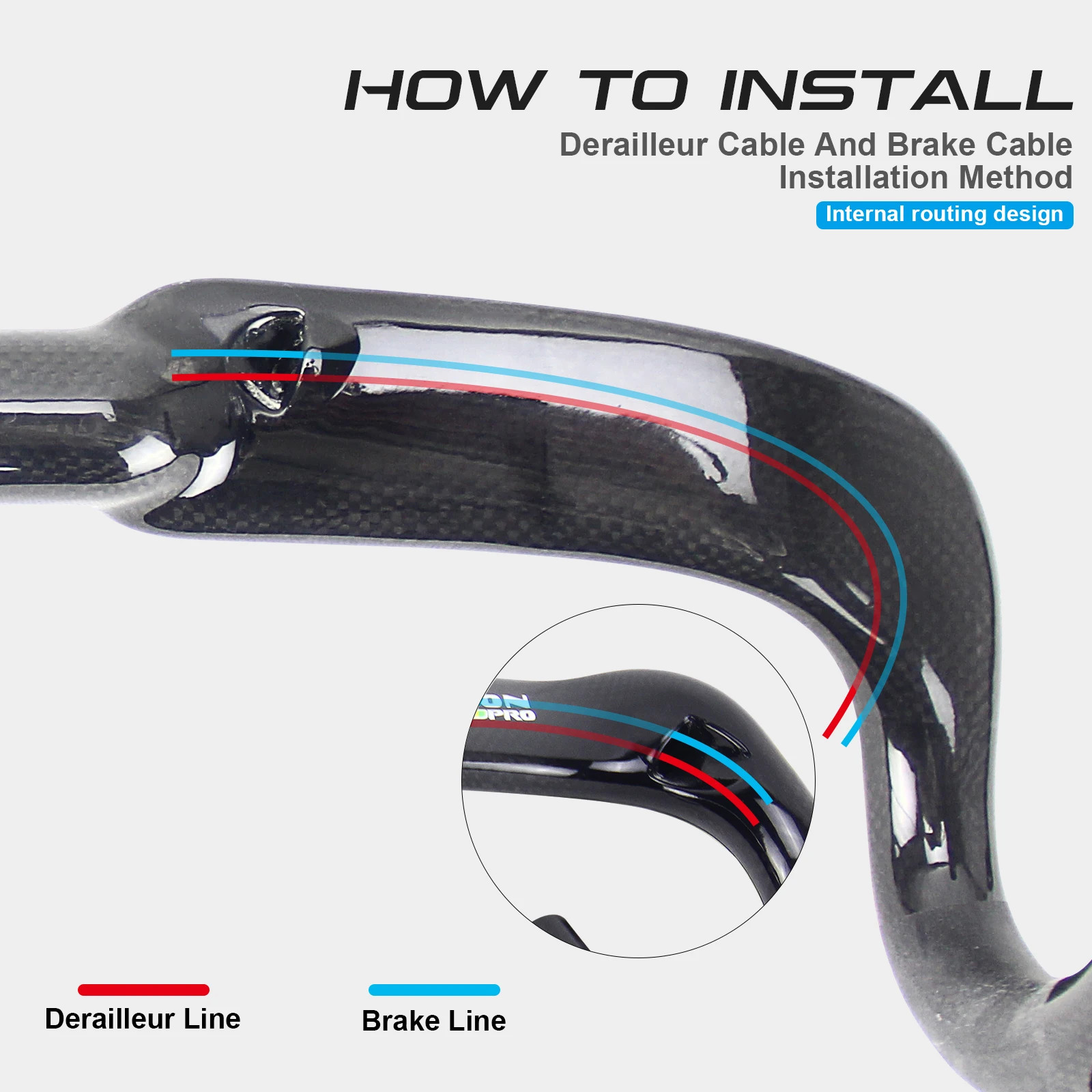 Carbon Fiber Handlebar Racing Bike Bent Bar 31.8mm Inner Routing 400/420/440mm