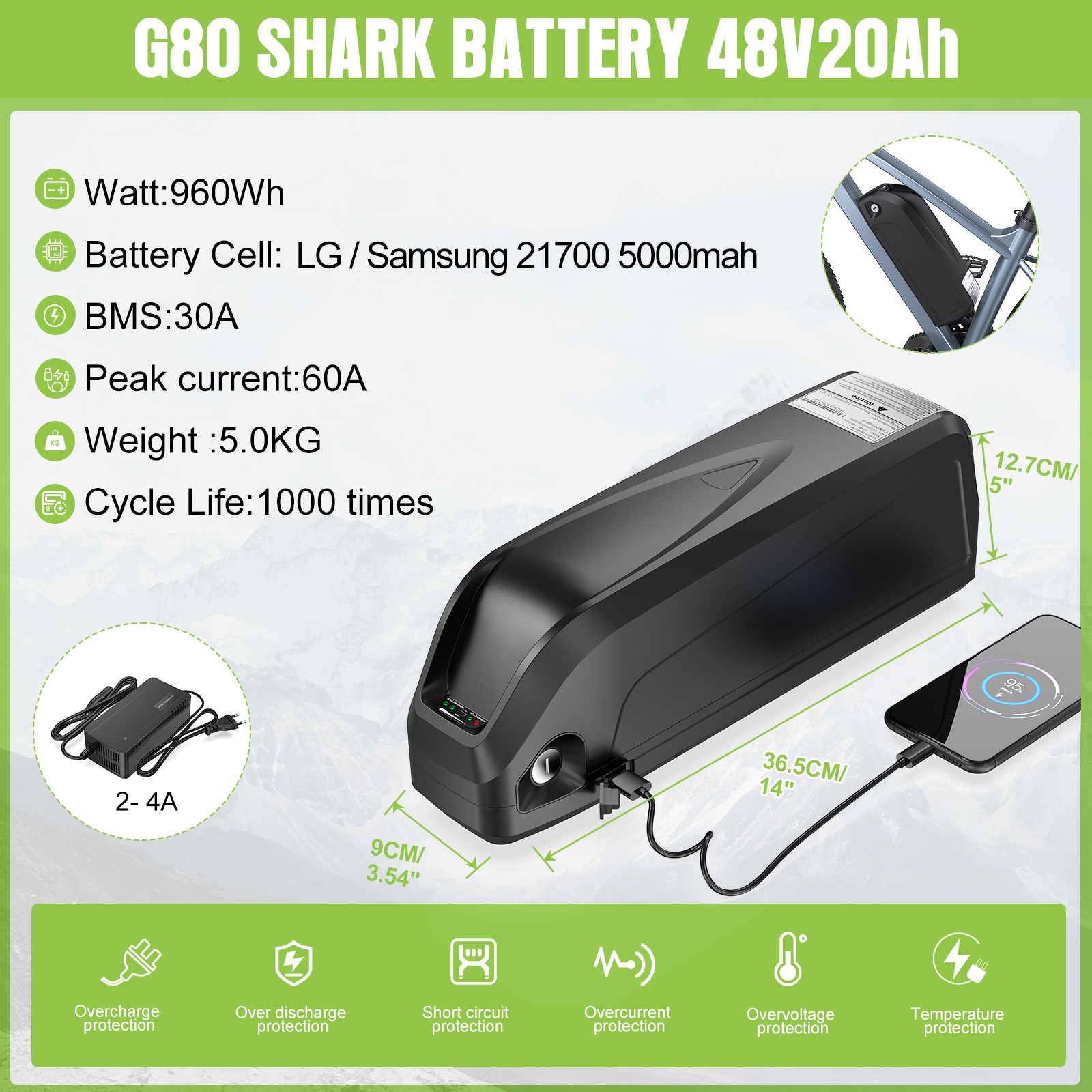 BAFANG FRONT 48V500W 26»700C eBike Conversion Kit Wheel Hub Motor USA