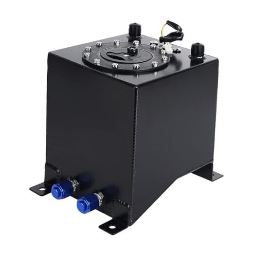 2.5 Gallon 10L Fuel Cell Tank with Cap and Level Sender Polished Aluminum