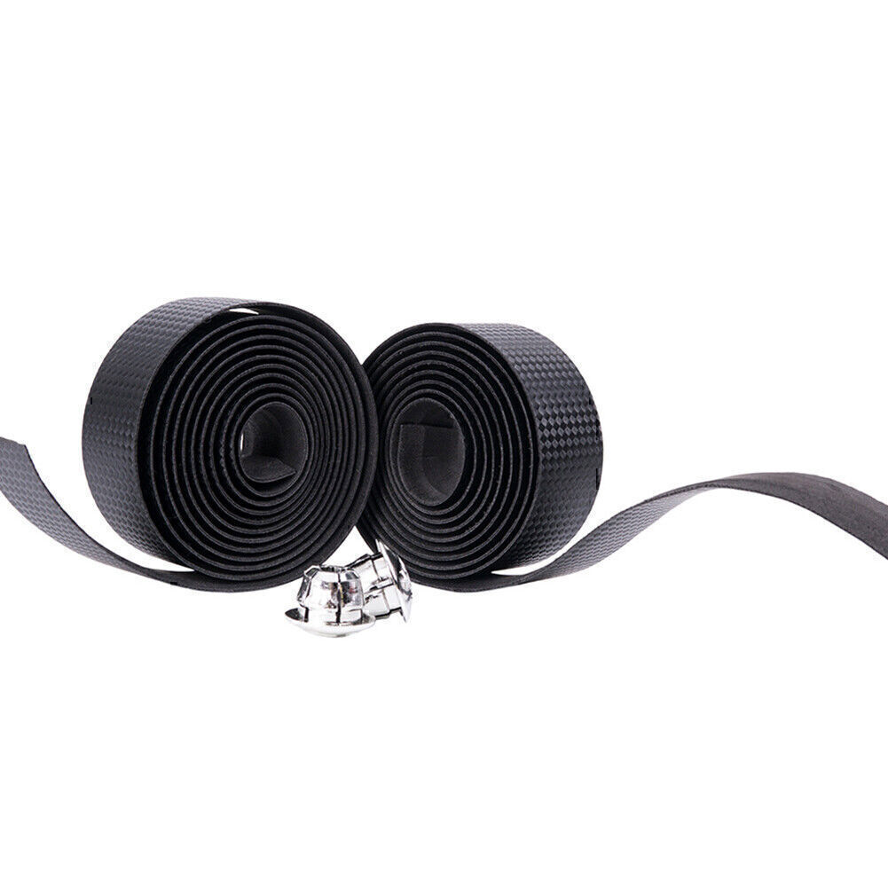 Bicycle Handlebar Strap Carbon Fiber Grain Leather Shock Absorb Handlebar Wraps