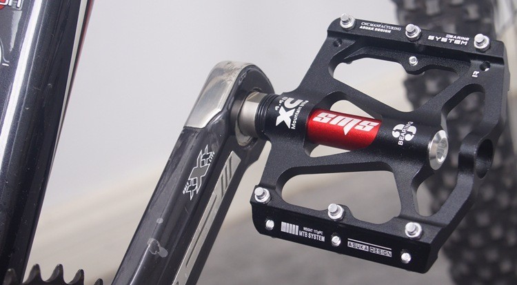 Aluminum Road MTB Mountain Bike XC Bicycle Pedal 3 Bearings Flat Pedals Black