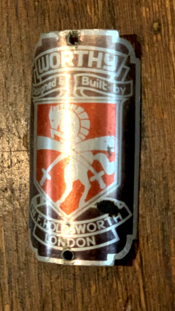 Vintage 1940’s 1950’s W.F. HOLDSWORTH London Metal Aluminum Head Badge