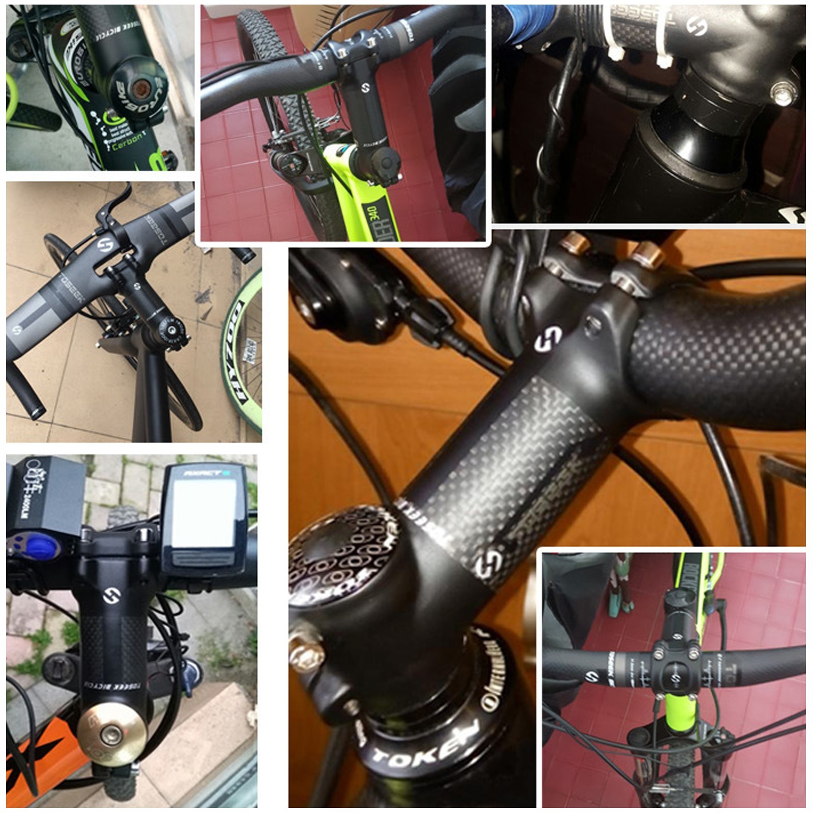 6°/17° Carbon Fiber Bicycle Stem MTB Cycling Aluminum Road Bike Handle Bar Stem