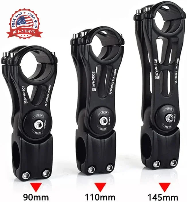 Bike Stem 0-70 Degree 31.8mm Bicycle Stem Extender Riser Adjustable for MTB Moun