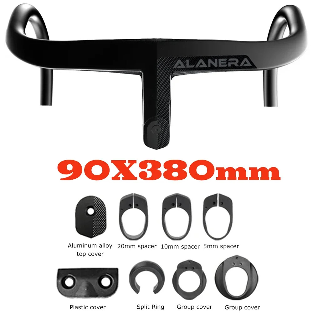 28.6mm Road Bike Cockpit Full Internal Cable Integrated Handlebar 360-440mm