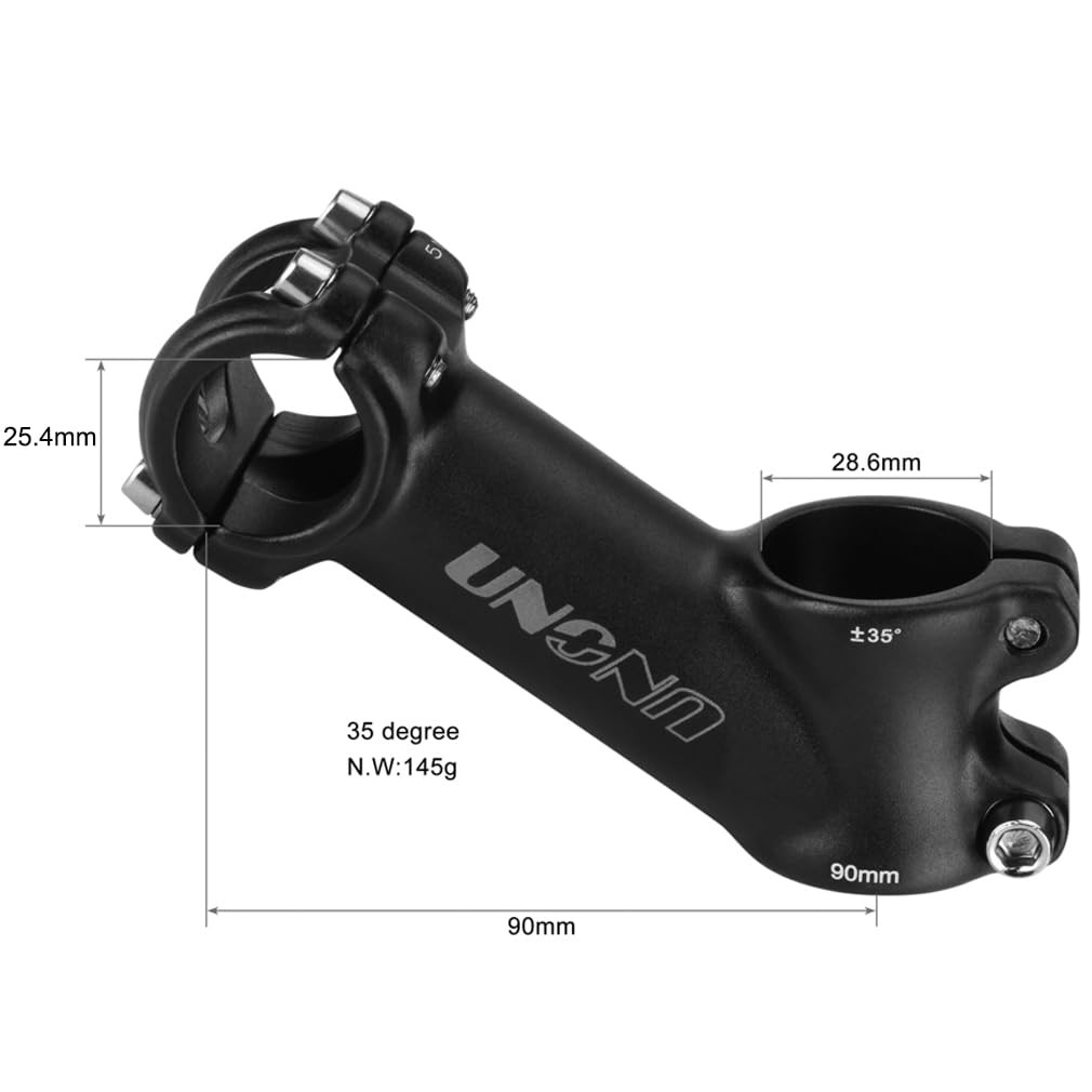 CYSKY 35 Degree Bike Stem 25.4 31.8 MTB x 90mm, Black