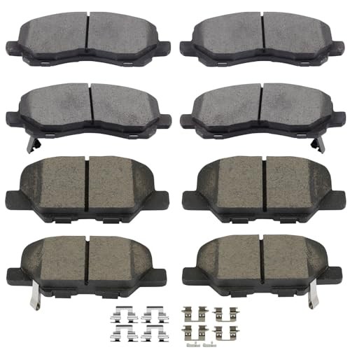 D866 D1679 Front and Rear Ceramic Disc Brake Pad Set 8PCS w/Hardware Fit For