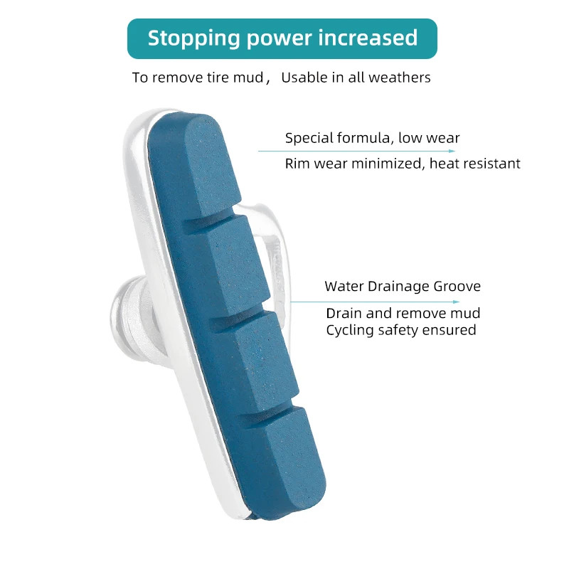 Carbon Rim Brake Pads Cork Compound Road Bike Caliper Braking Inserts for Carbon