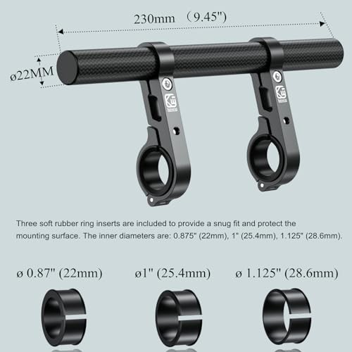 9.45» Long Carbon Fiber Handlebar Extender Extensions with Aluminum Alloy