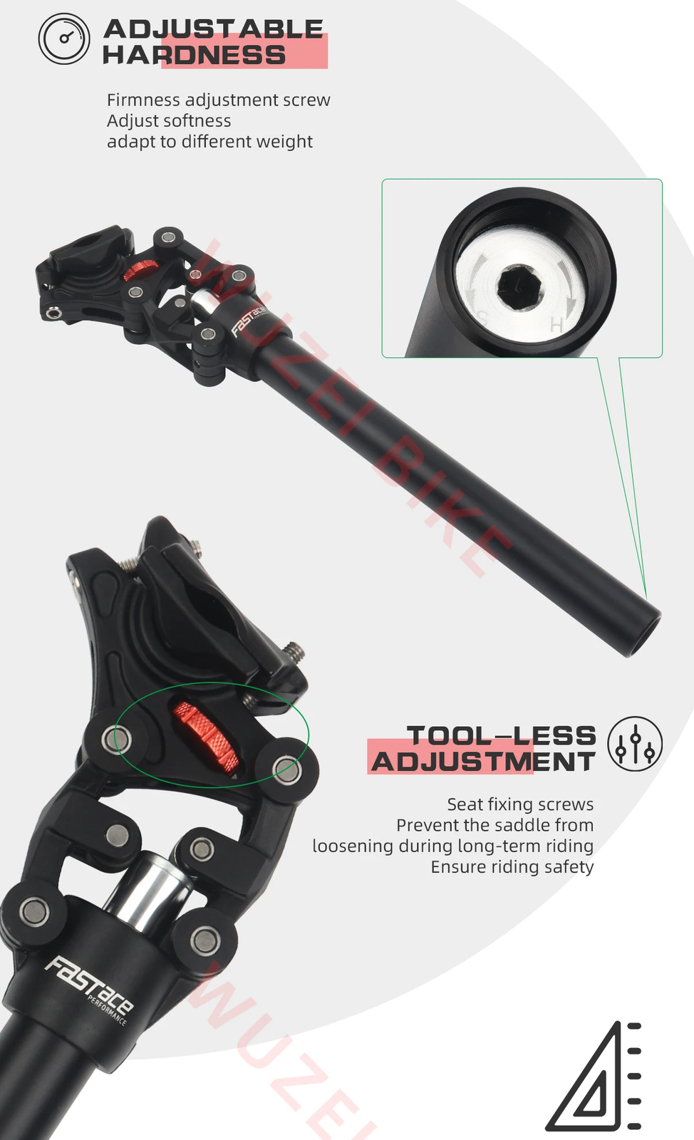 MTB Bicycle Damping Suspension Seatpost Dropper Seat Tube 27.2/31.6mm Seat Post