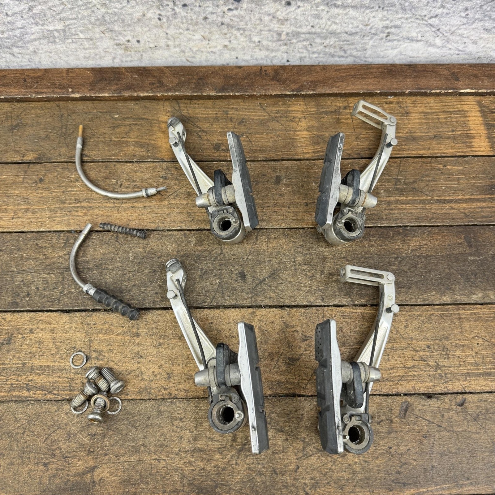 Vintage Shimano Deore XT BR-M739 V-Brake Caliper Set Silver F/R MTB 90s Bike