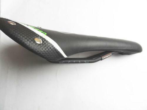 NEW Bikingreen Koior Saddle «255g» Black w/ White Cr-Mo Rail Vintage Pista Fixie